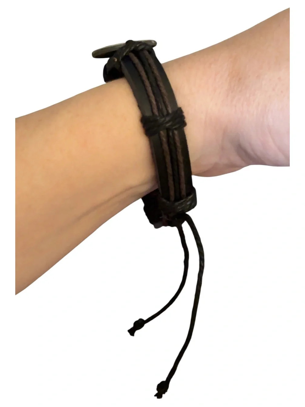 Gemini Zodiac Leather Bracelet in Brown
